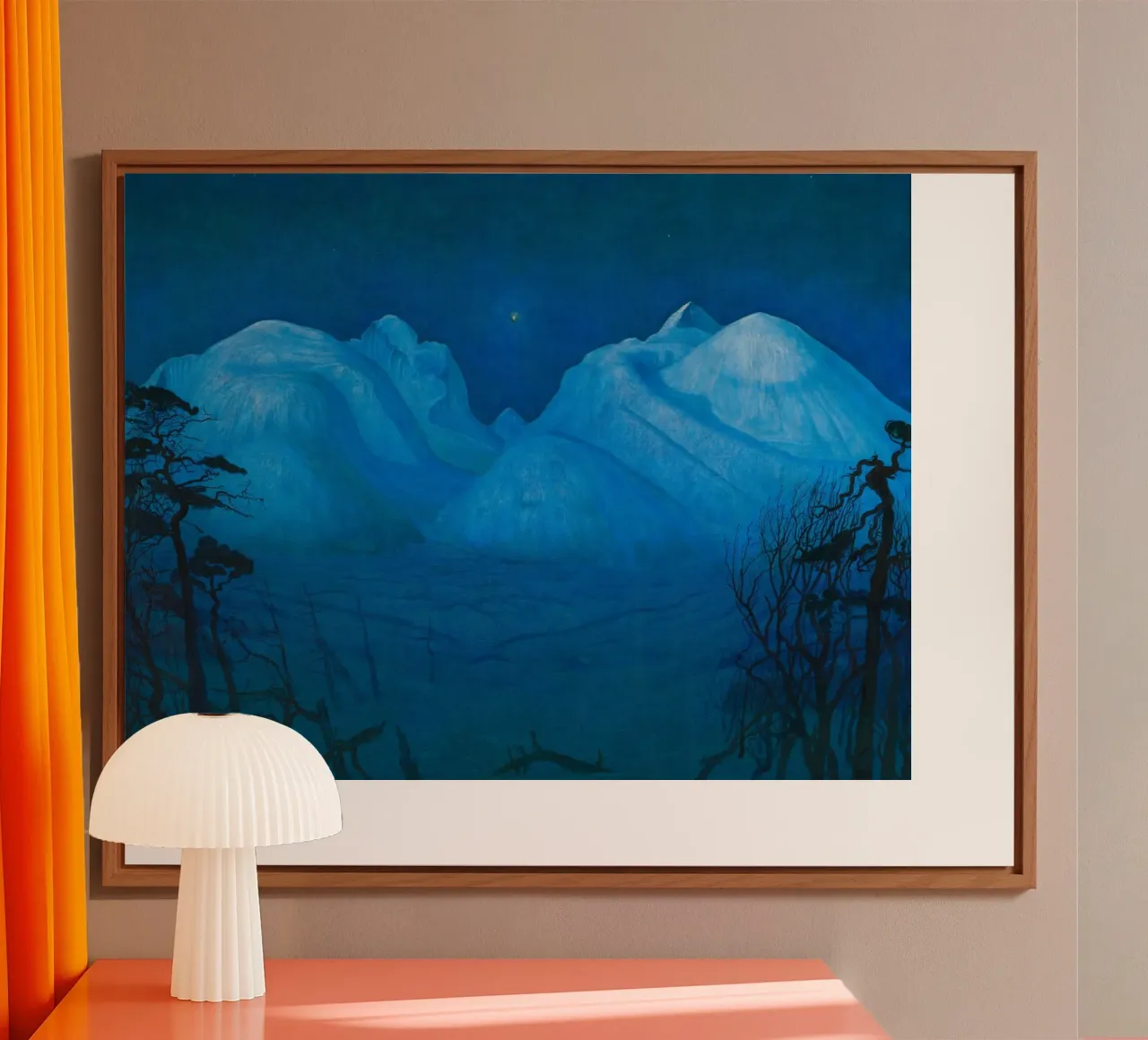 Notte d'inverno in montagna di Harald Sohlberg alluminio dibond da Venus Art