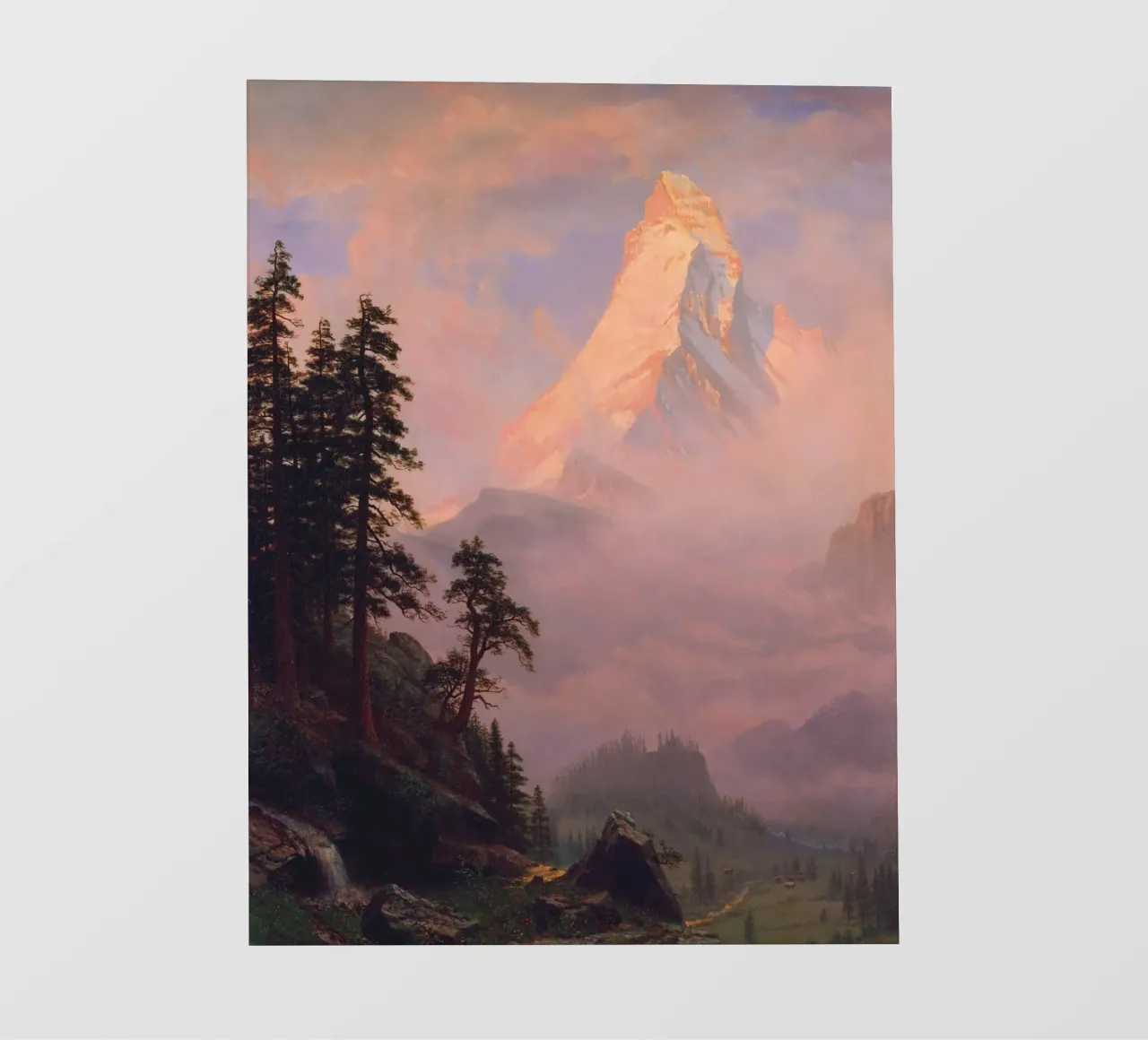 L'alba sul Cervino di Albert Bierstadt telo in pvc da Venus Art