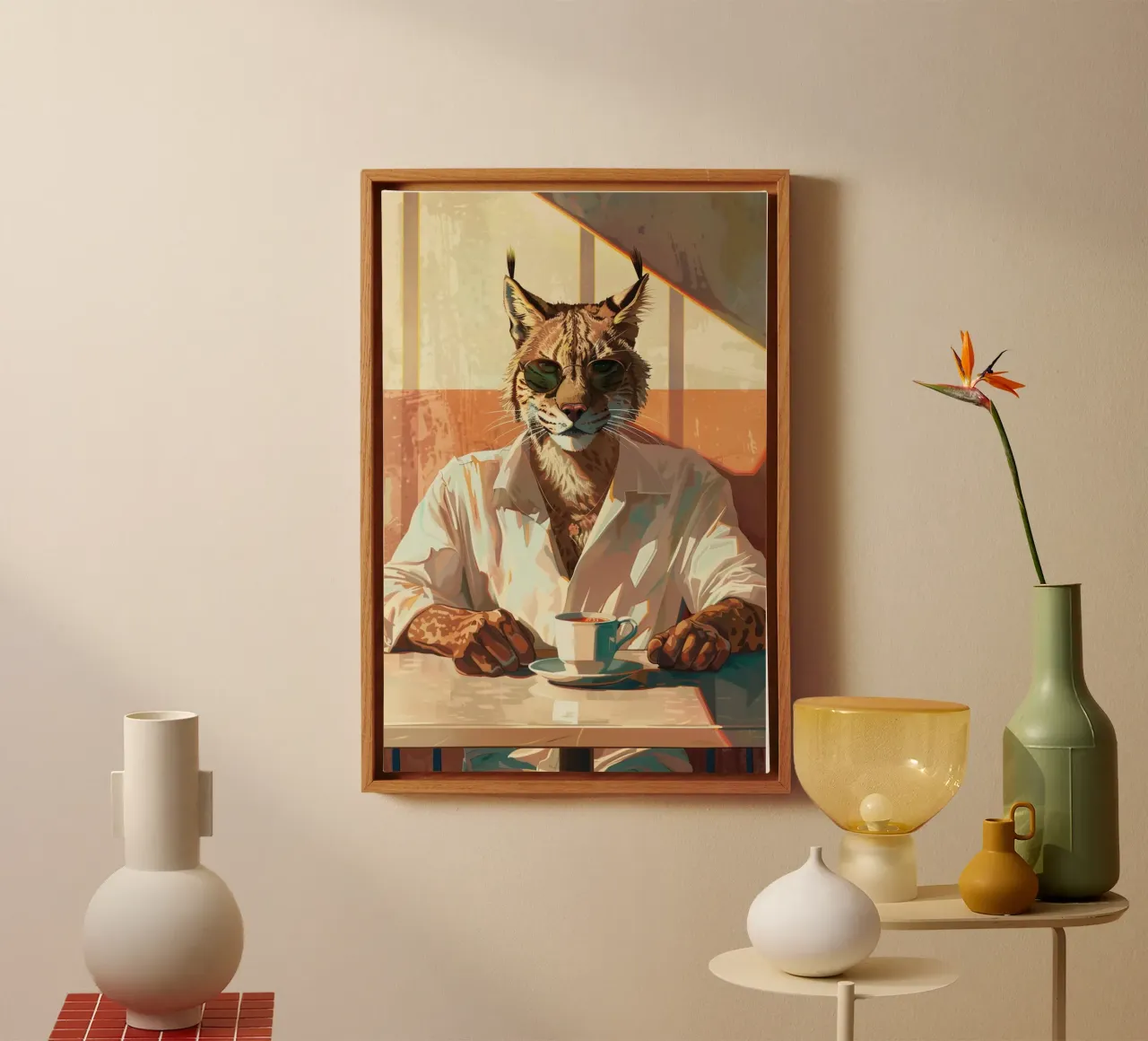 The Espresso Lynx tela con Cornice a cassetta da Chic Creatures