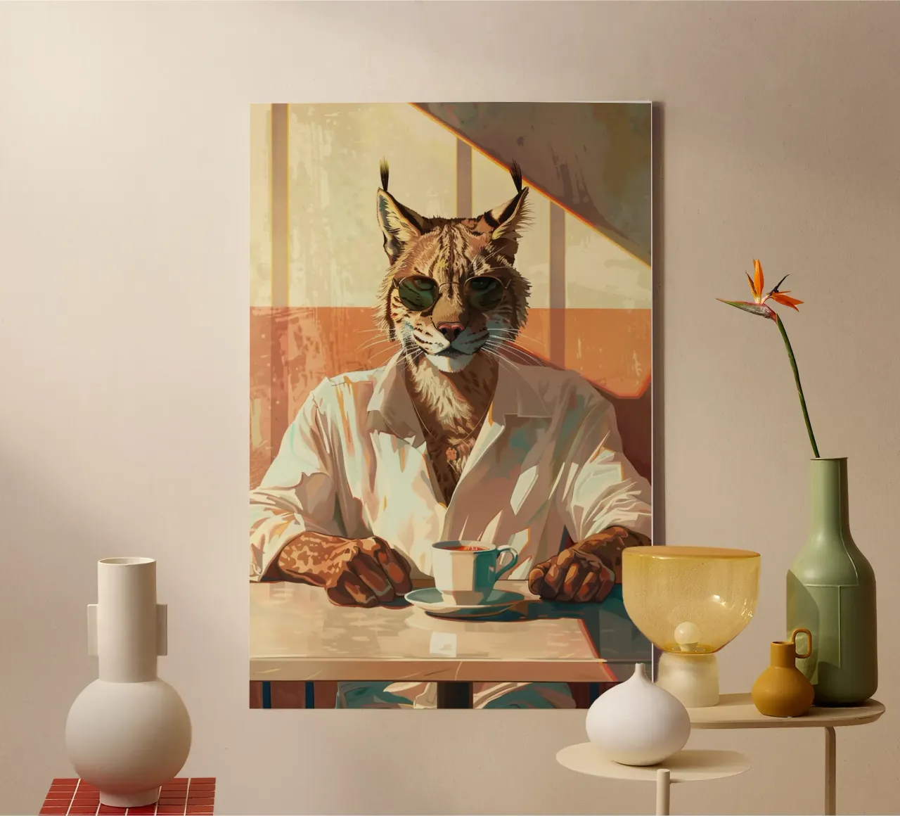 The Espresso Lynx tela con Cornice a cassetta da Chic Creatures
