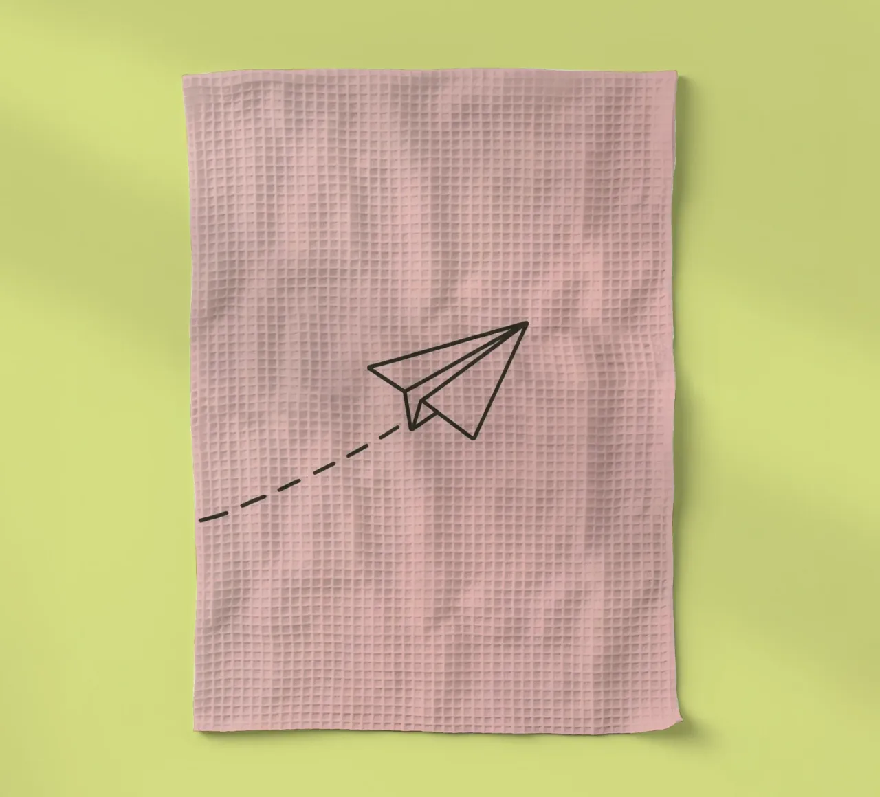 Avion en papier s'envolant dans les airs sur fond d'art pastel torchon de DesignDoodle