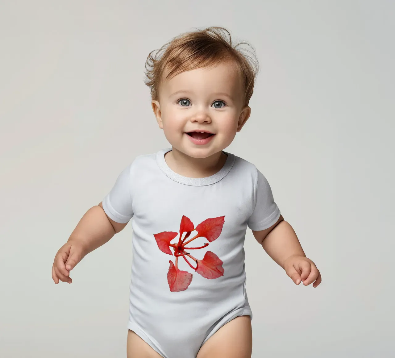 Fiore macro body neonato maniche corte da Bold Blooms