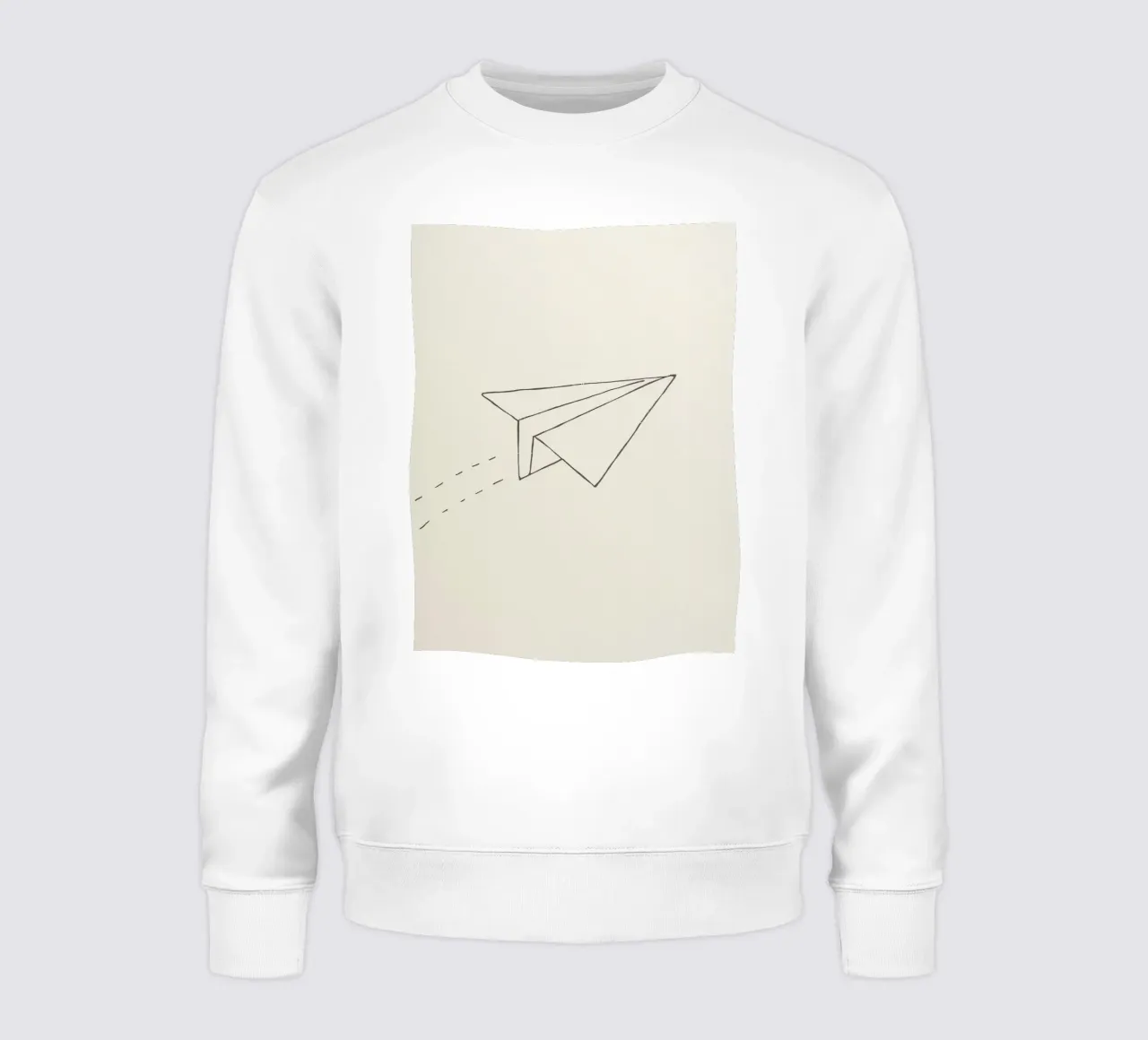 Paper airplane soaring through the air with trailing flight sweatshirt by DesignDoodle