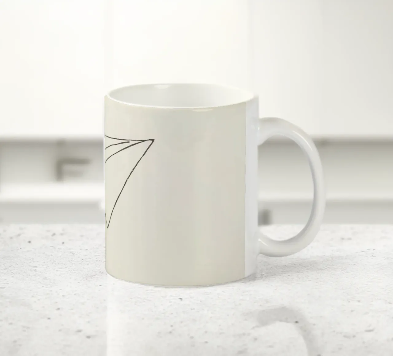 Paper airplane soaring through the air with trailing flight ceramic mug by DesignDoodle