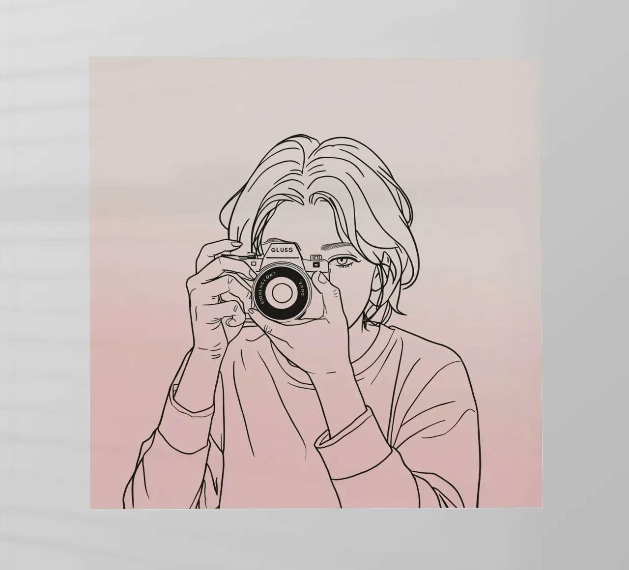 Joven sosteniendo una cámara y capturando recuerdos lámina retroiluminada de DesignDoodle