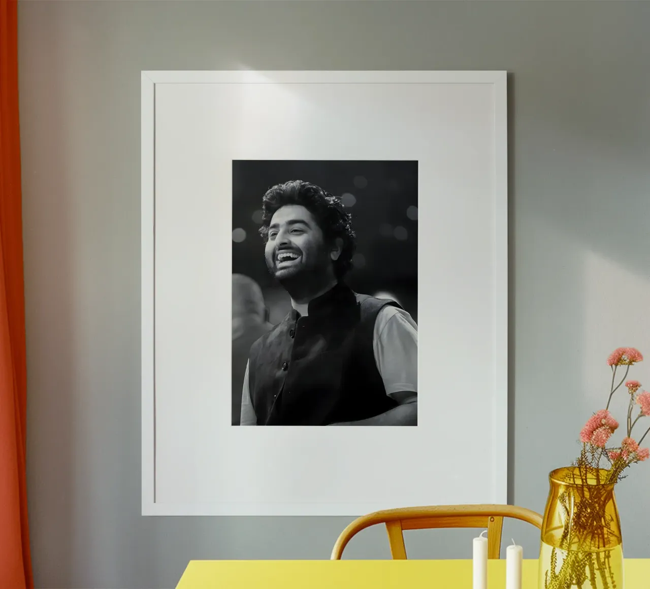 Arijit Singh poster con telaio in alluminio da Low poly art
