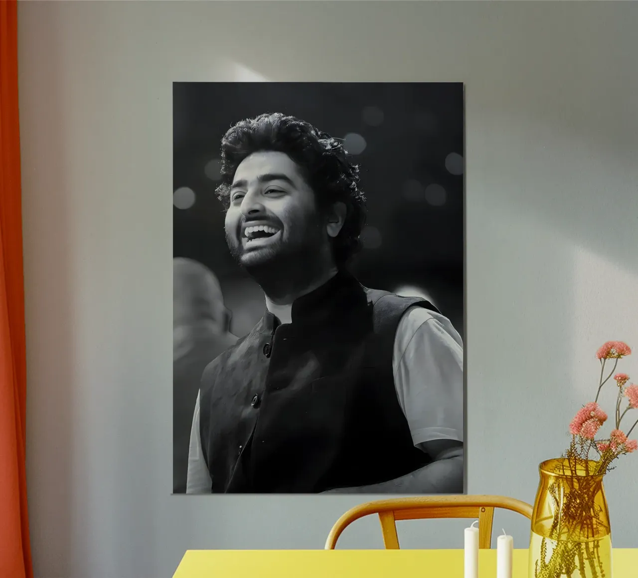Arijit Singh poster con telaio in alluminio da Low poly art
