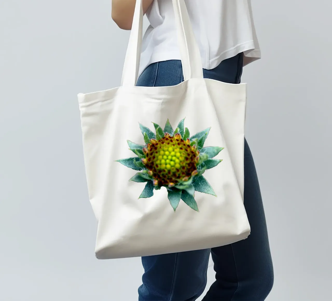Fiore macro borsa in juta da Bold Blooms