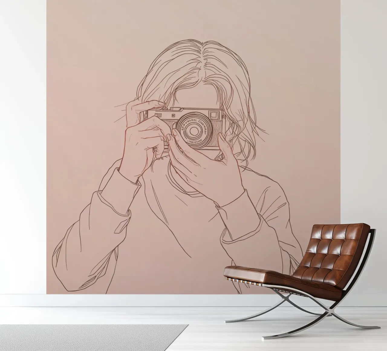 Individuelles Festhalten des Moments mit einer alten Kamera Fototapete von DesignDoodle
