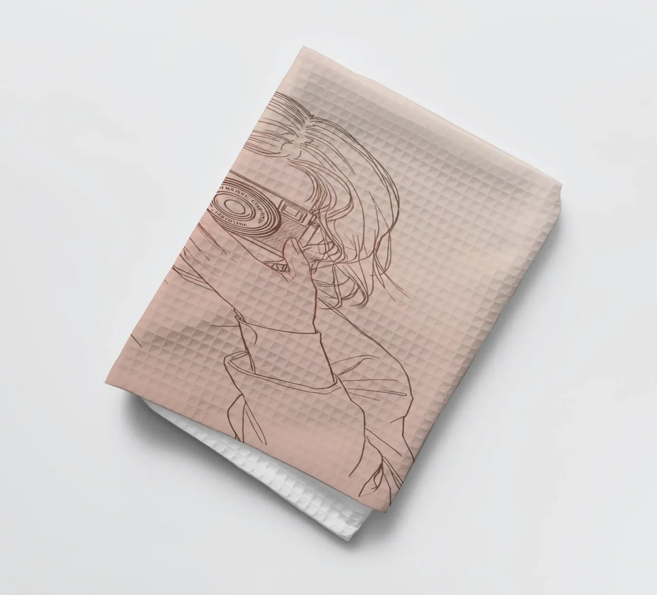 Individu capturant un moment avec un appareil photo ancien torchon de DesignDoodle