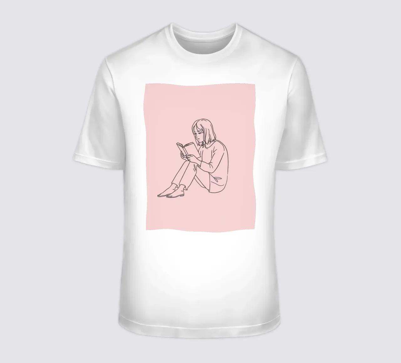 Donna che legge tranquillamente un libro t-shirt da DesignDoodle