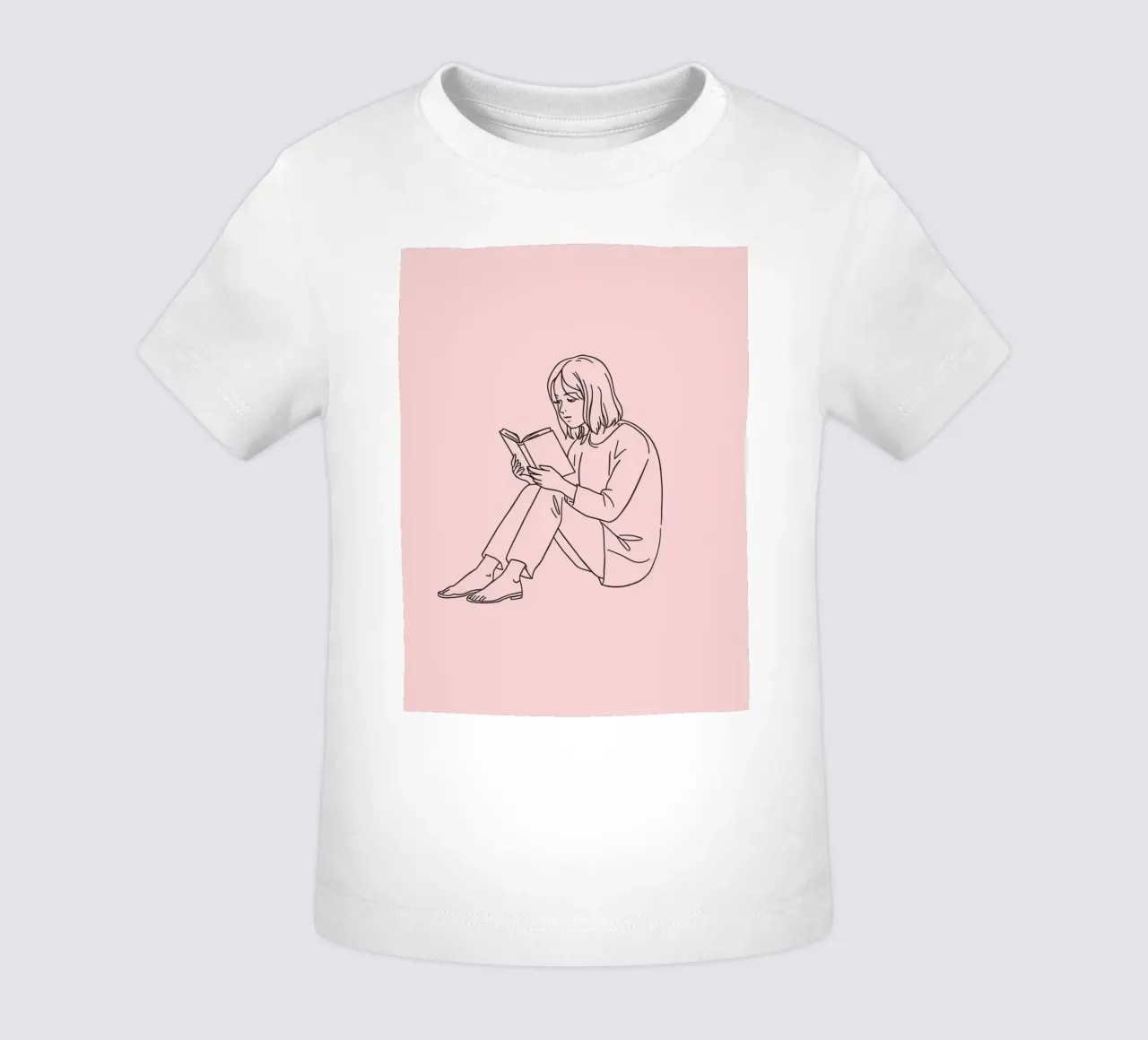Woman reading a book quietly baby t-shirt by DesignDoodle