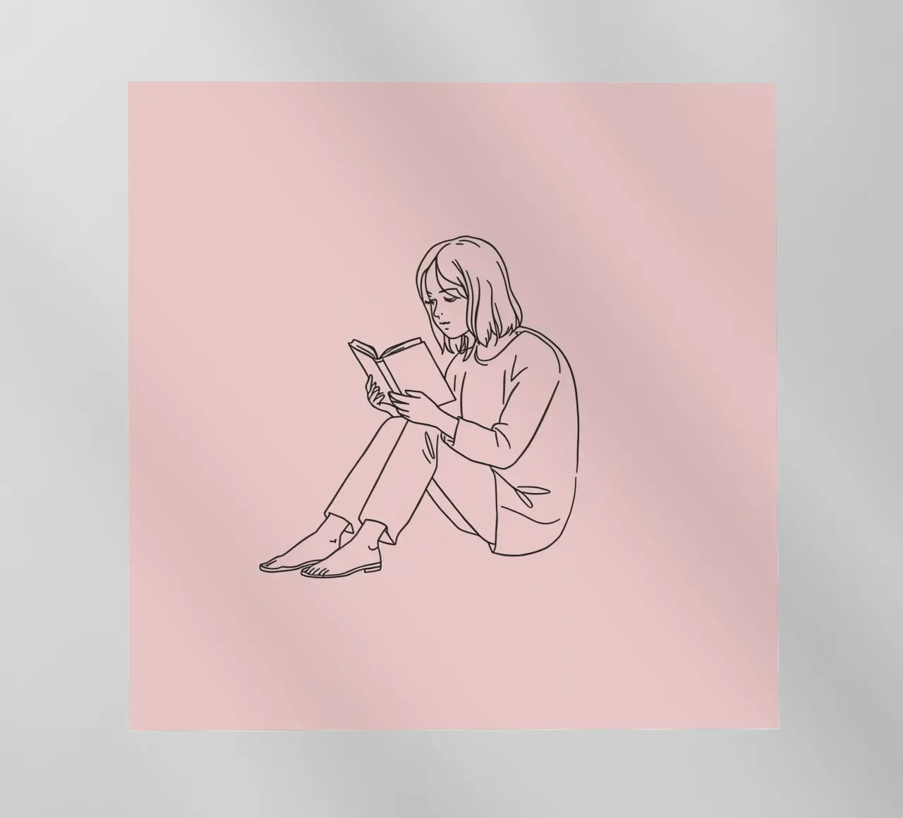 Mujer leyendo un libro tranquilamente lámina retroiluminada de DesignDoodle