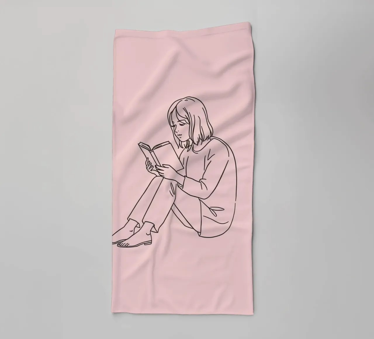 Mujer leyendo un libro tranquilamente toalla de baño de DesignDoodle