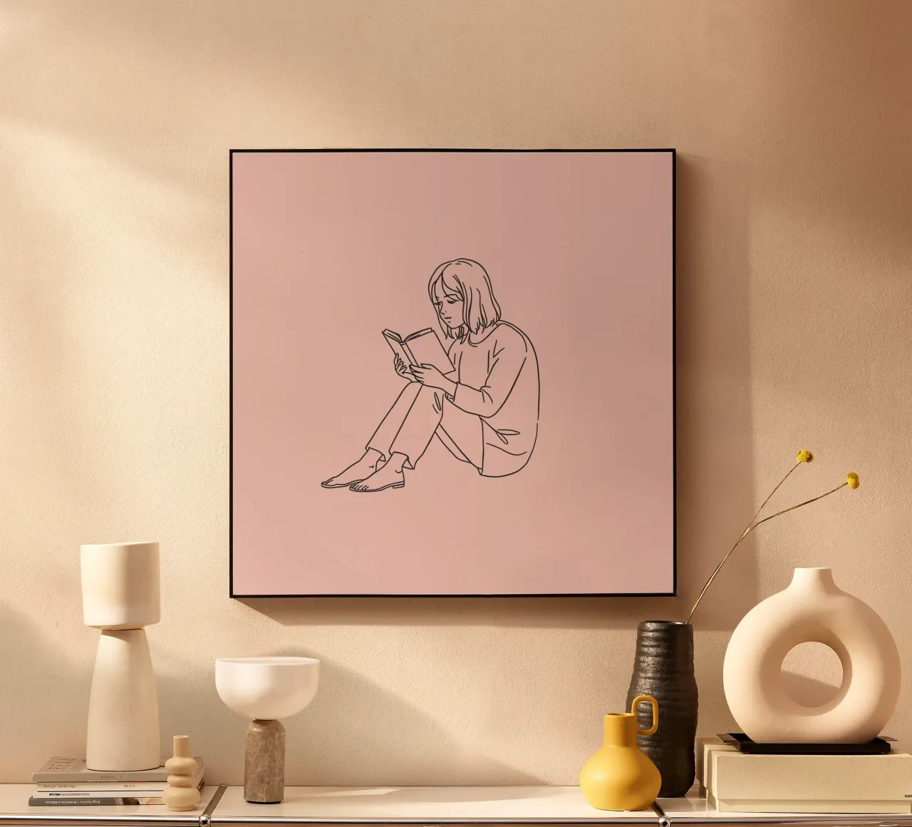 Woman reading a book quietly forex plate by DesignDoodle
