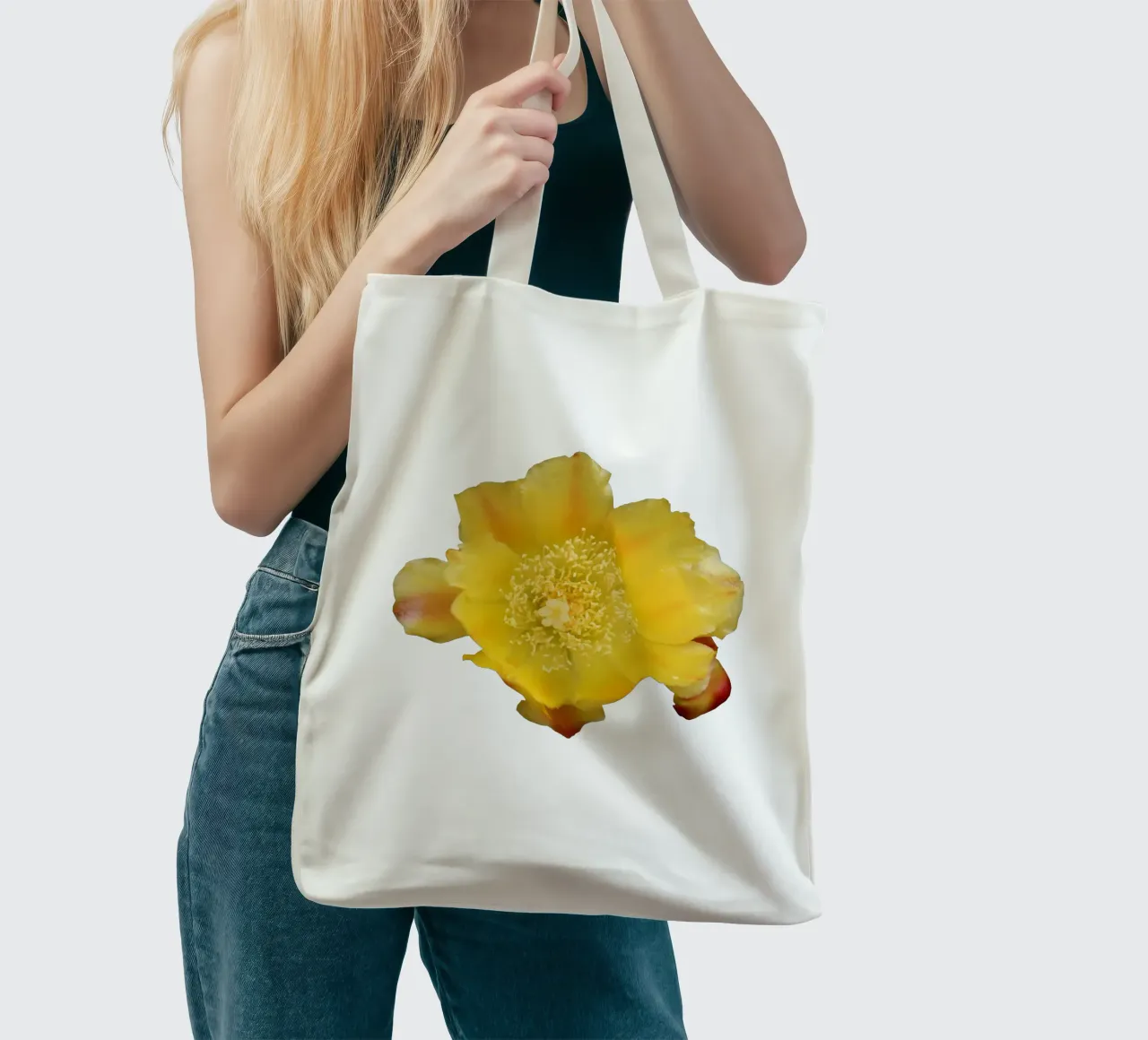 Fiore macro borsa in juta da Bold Blooms