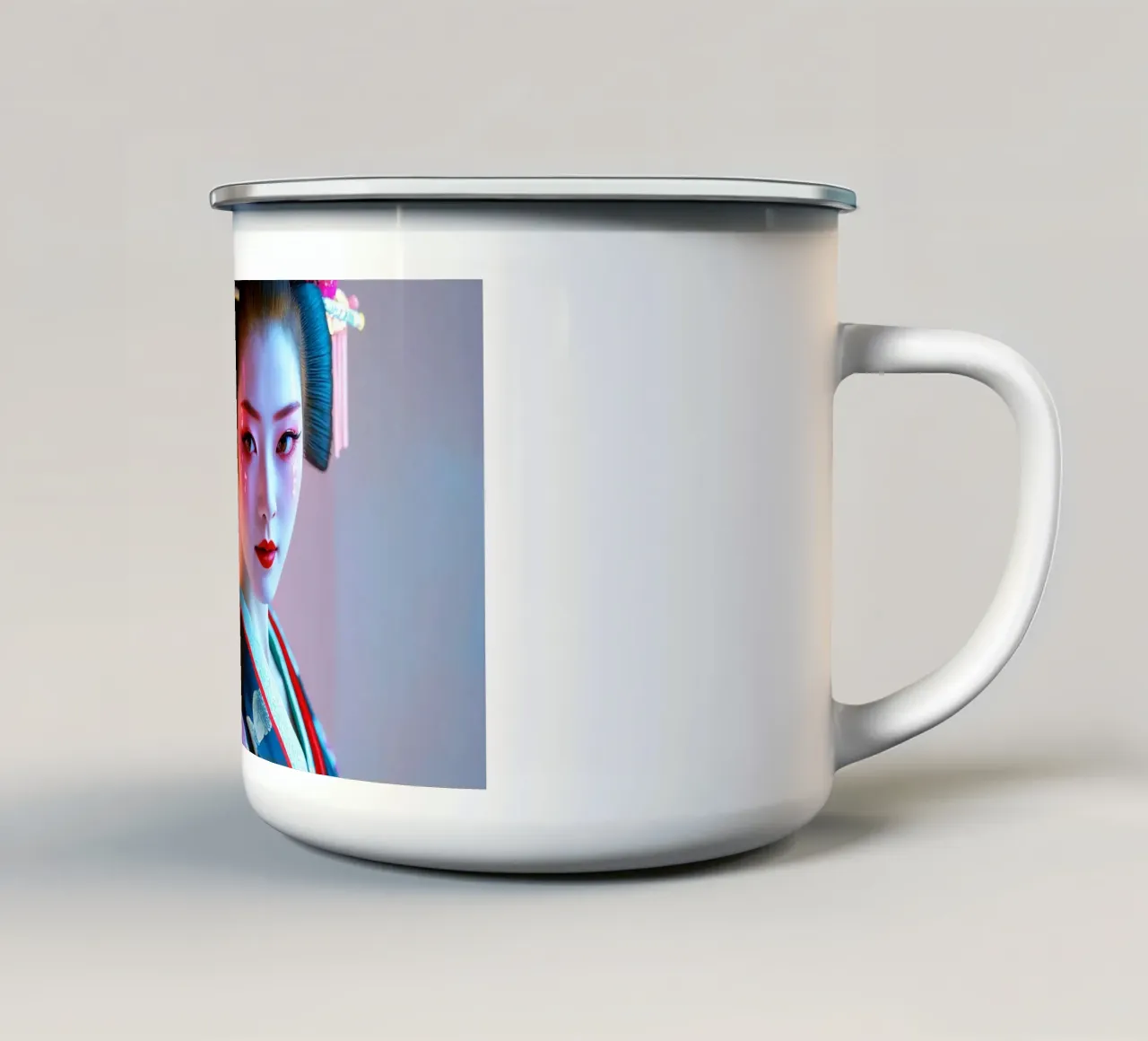 Geisha neo Tokyo tazza in smalto da Flo Klein