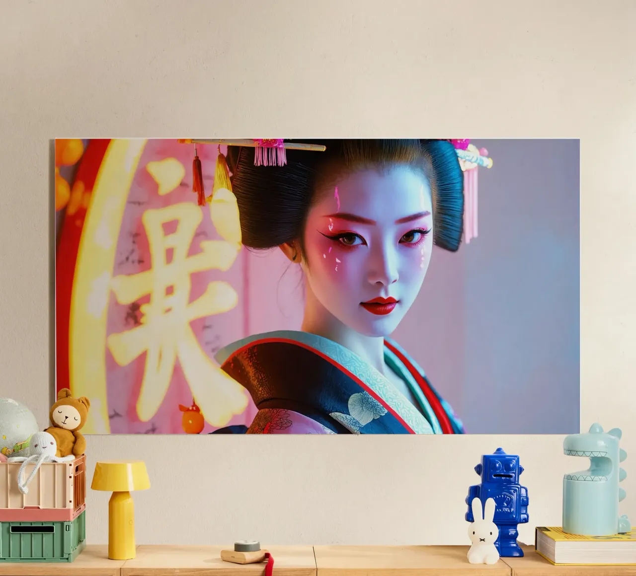 Geisha neo Tokyo plexiglass da Flo Klein