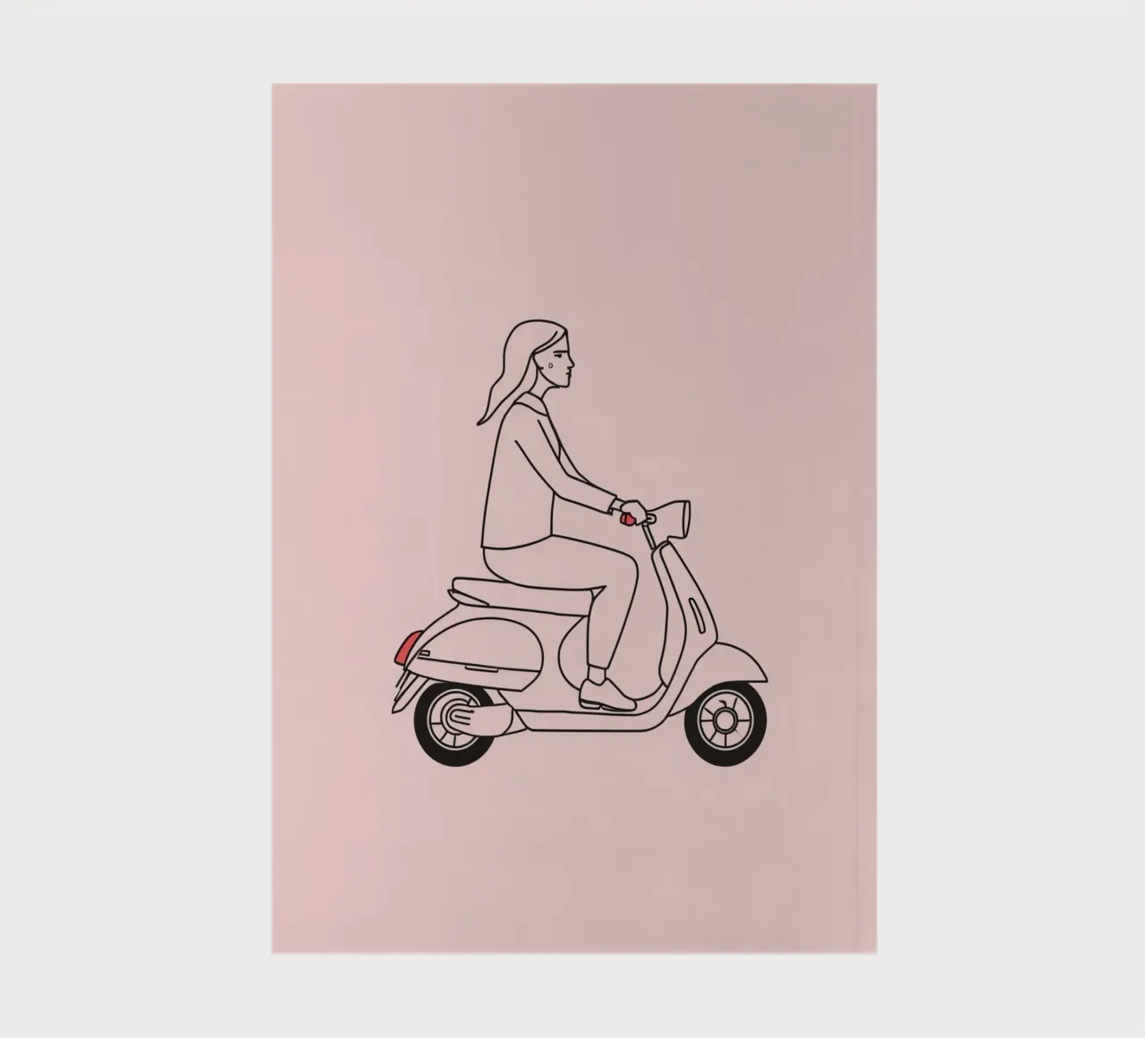 Donna in scooter in un'area urbana diario da DesignDoodle