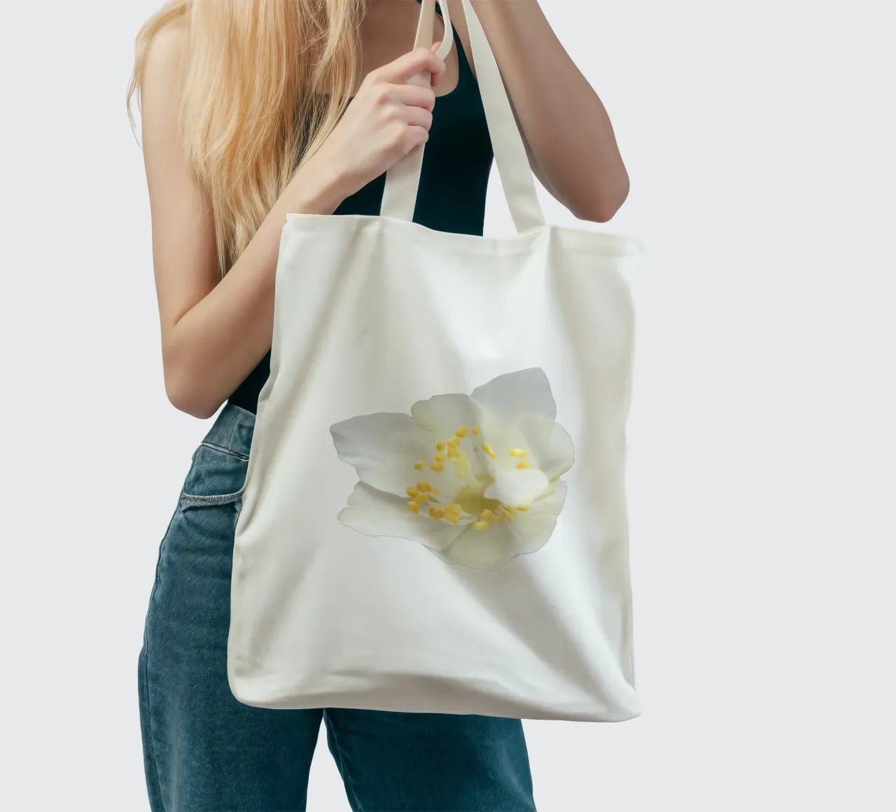 Fiore macro borsa in juta da Bold Blooms