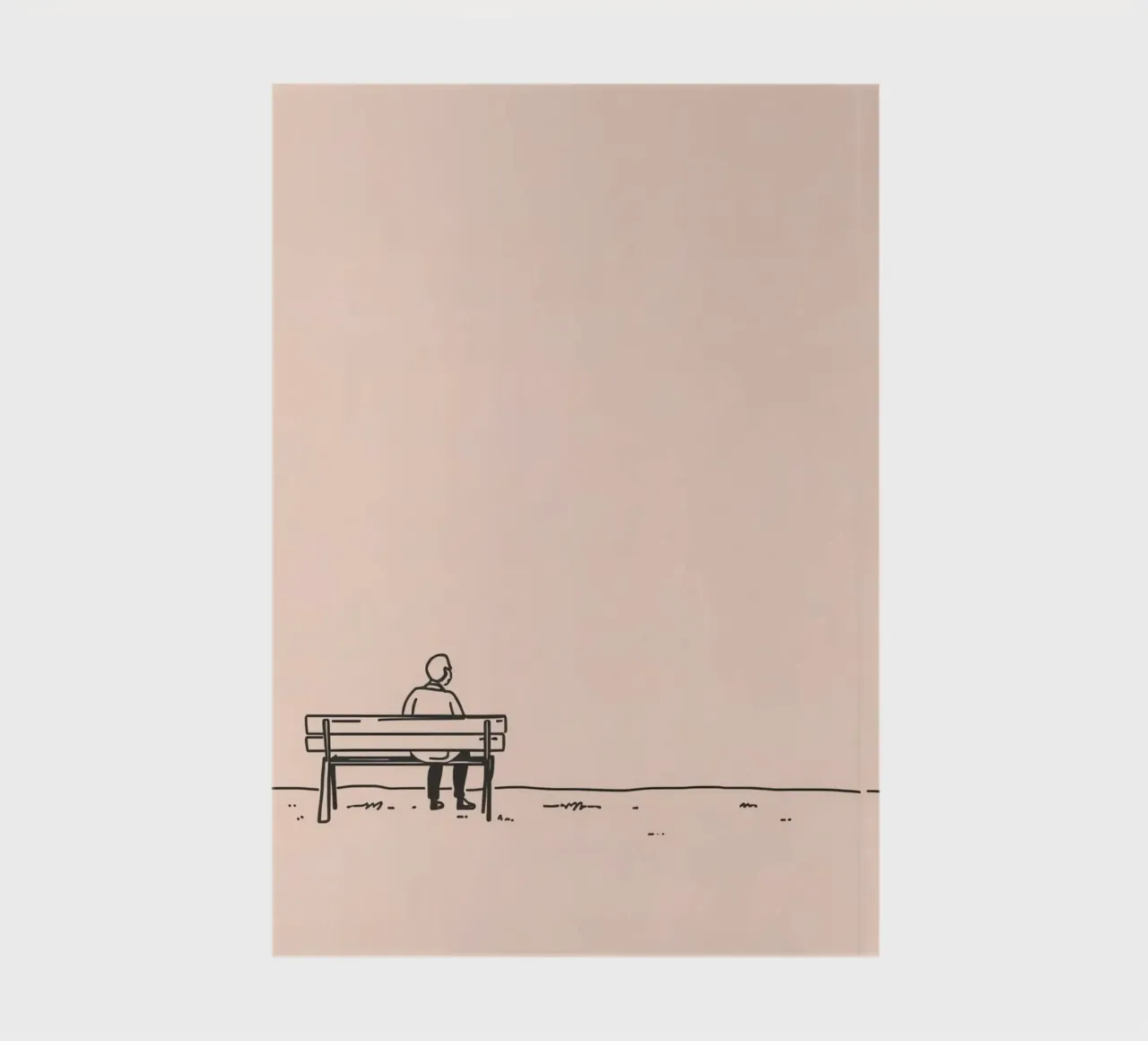 Mann, der auf einer Bank sitzt und über das Leben nachdenkt Notizbuch von DesignDoodle