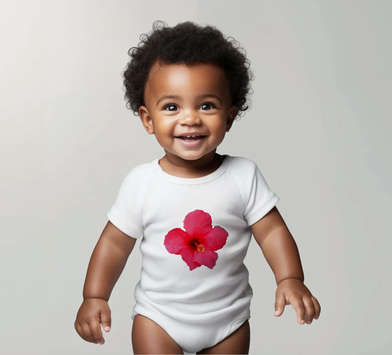 Fiore macro body neonato maniche corte da Bold Blooms
