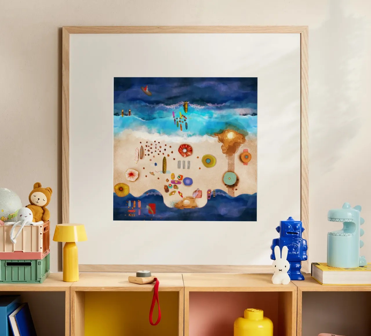 Blu Oceanic surf onde cremose sabbia vacanze in famiglia poster da Ruth Fitta-Schulz
