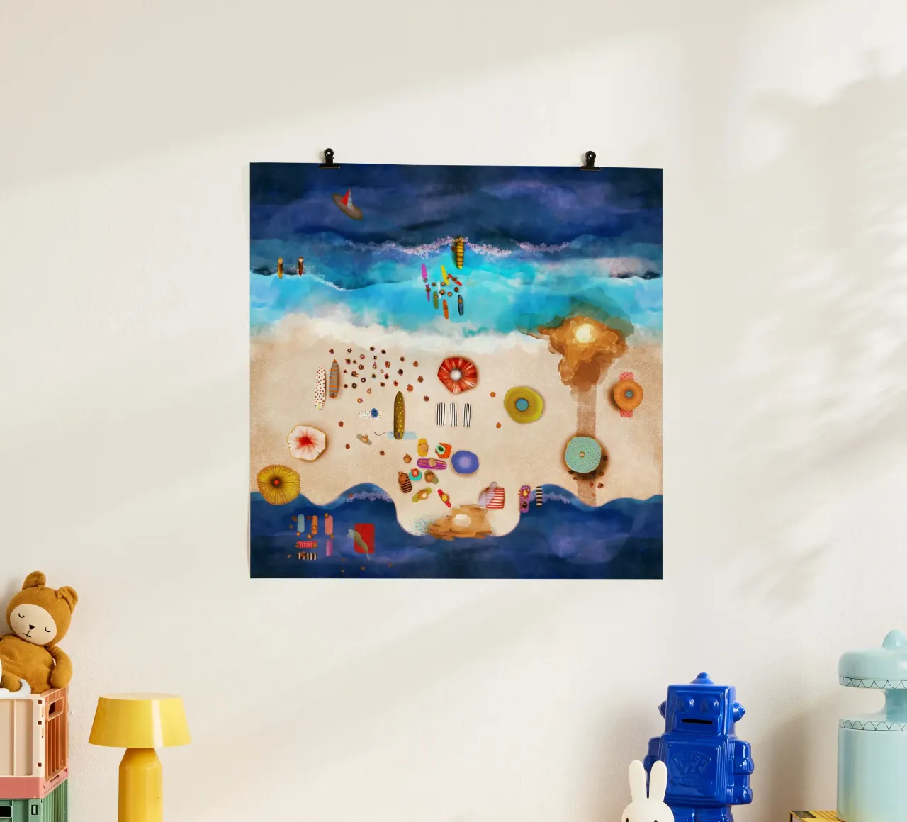 Blu Oceanic surf onde cremose sabbia vacanze in famiglia poster da Ruth Fitta-Schulz