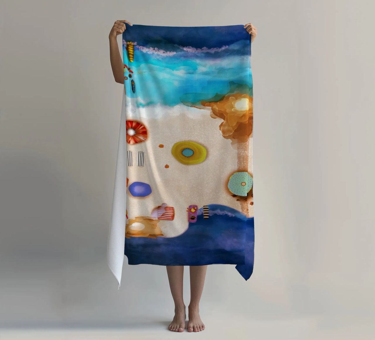 Blu Oceanic surf onde cremose sabbia vacanze in famiglia telo mare da Ruth Fitta-Schulz