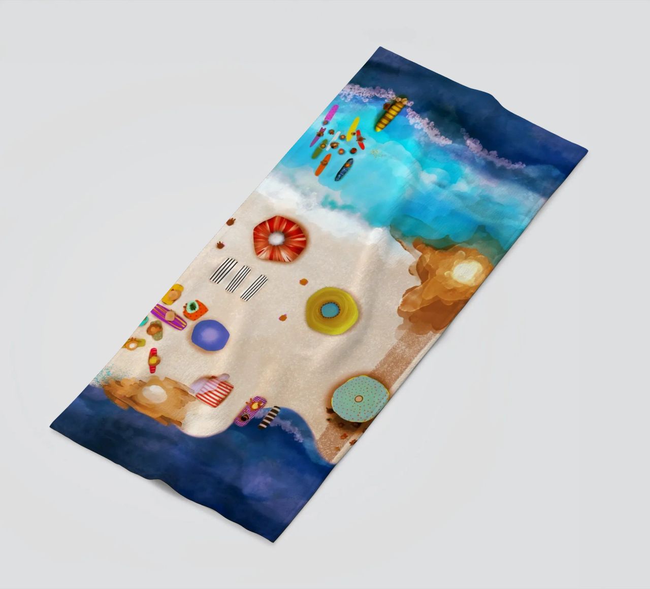 Blu Oceanic surf onde cremose sabbia vacanze in famiglia telo mare da Ruth Fitta-Schulz