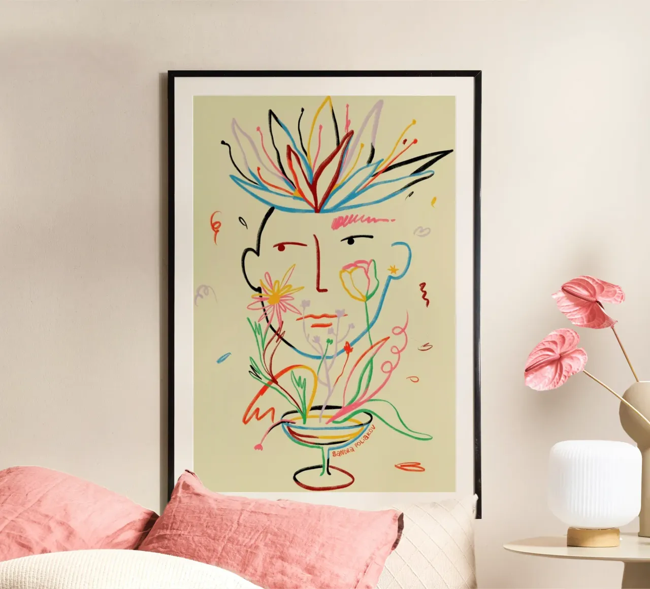 Blooming Desire poster con telaio in alluminio da Sandra Poliakov