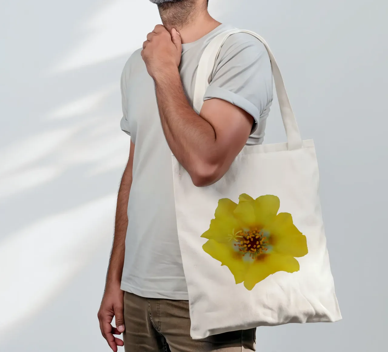 Fiore macro borsa in juta da Bold Blooms