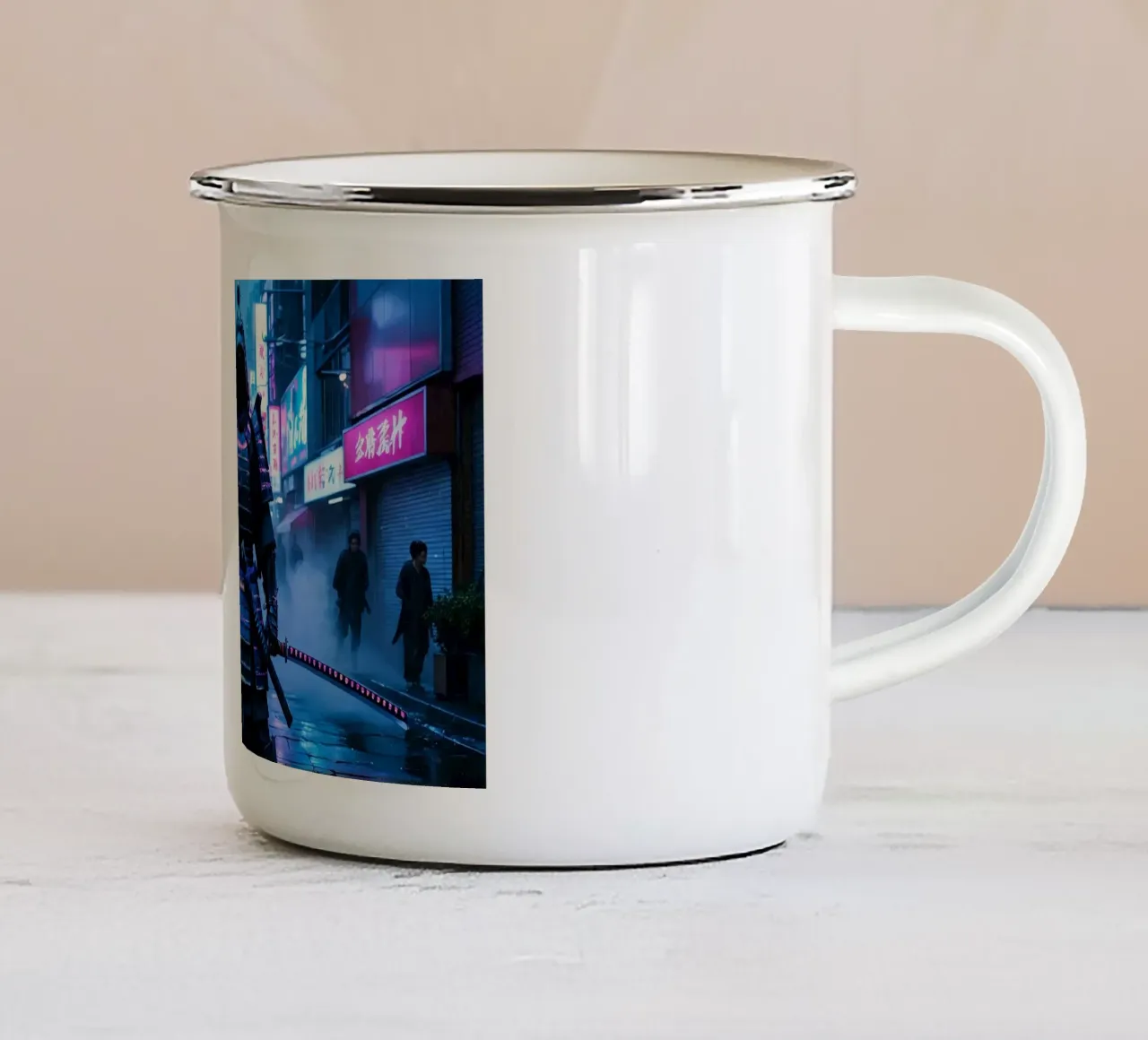 Samurai Neo Tokyo tazza in smalto da Flo Klein