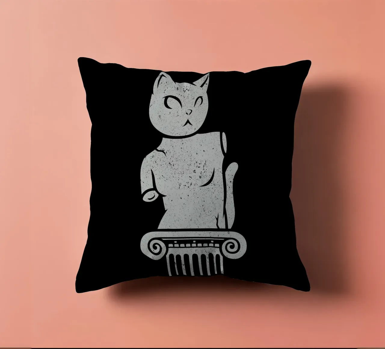 Cute Black Cat Minimalist Tongue cuscino da Tobe Fonseca