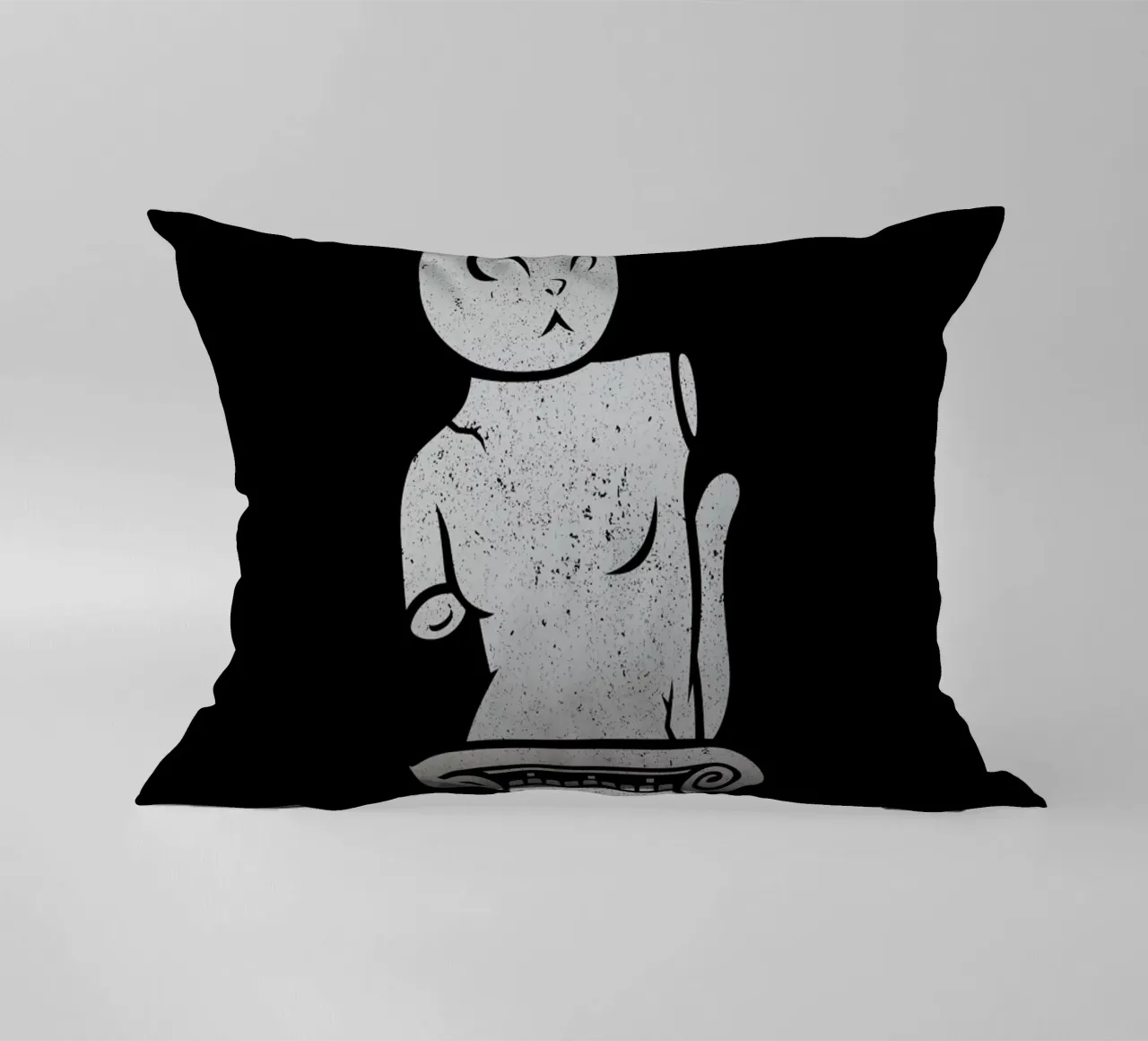Cute Black Cat Minimalist Tongue cuscino da Tobe Fonseca