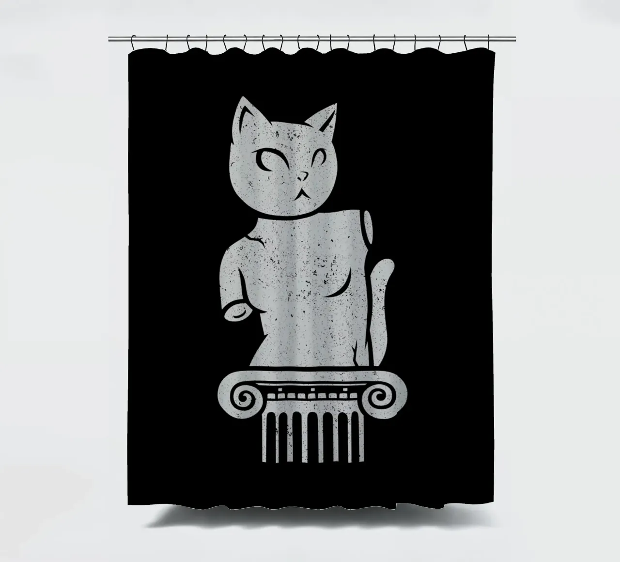 Cute Black Cat Minimalist Tongue tenda da doccia da Tobe Fonseca
