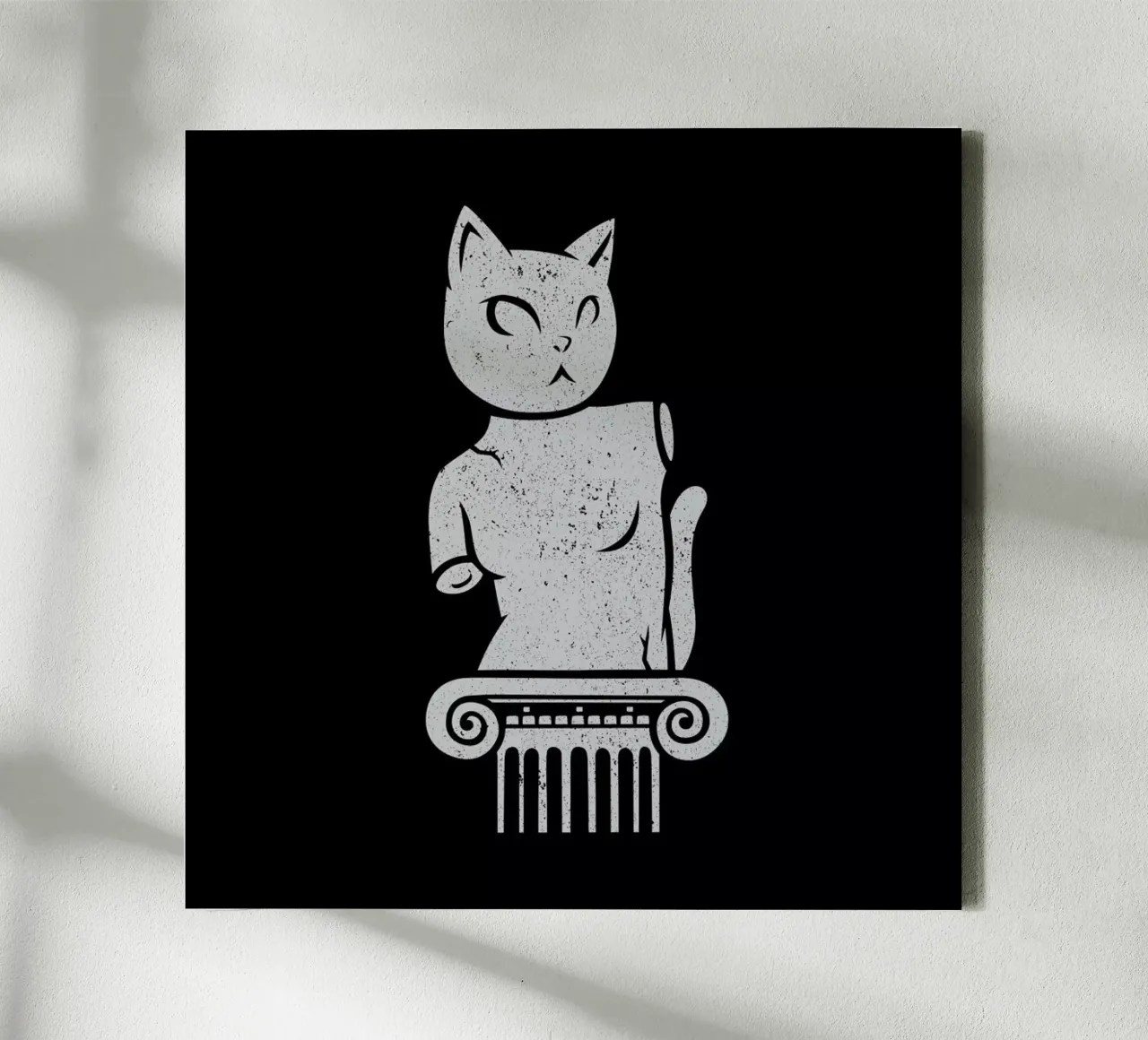 Cute Black Cat Minimalist Tongue tela con Cornice a cassetta da Tobe Fonseca
