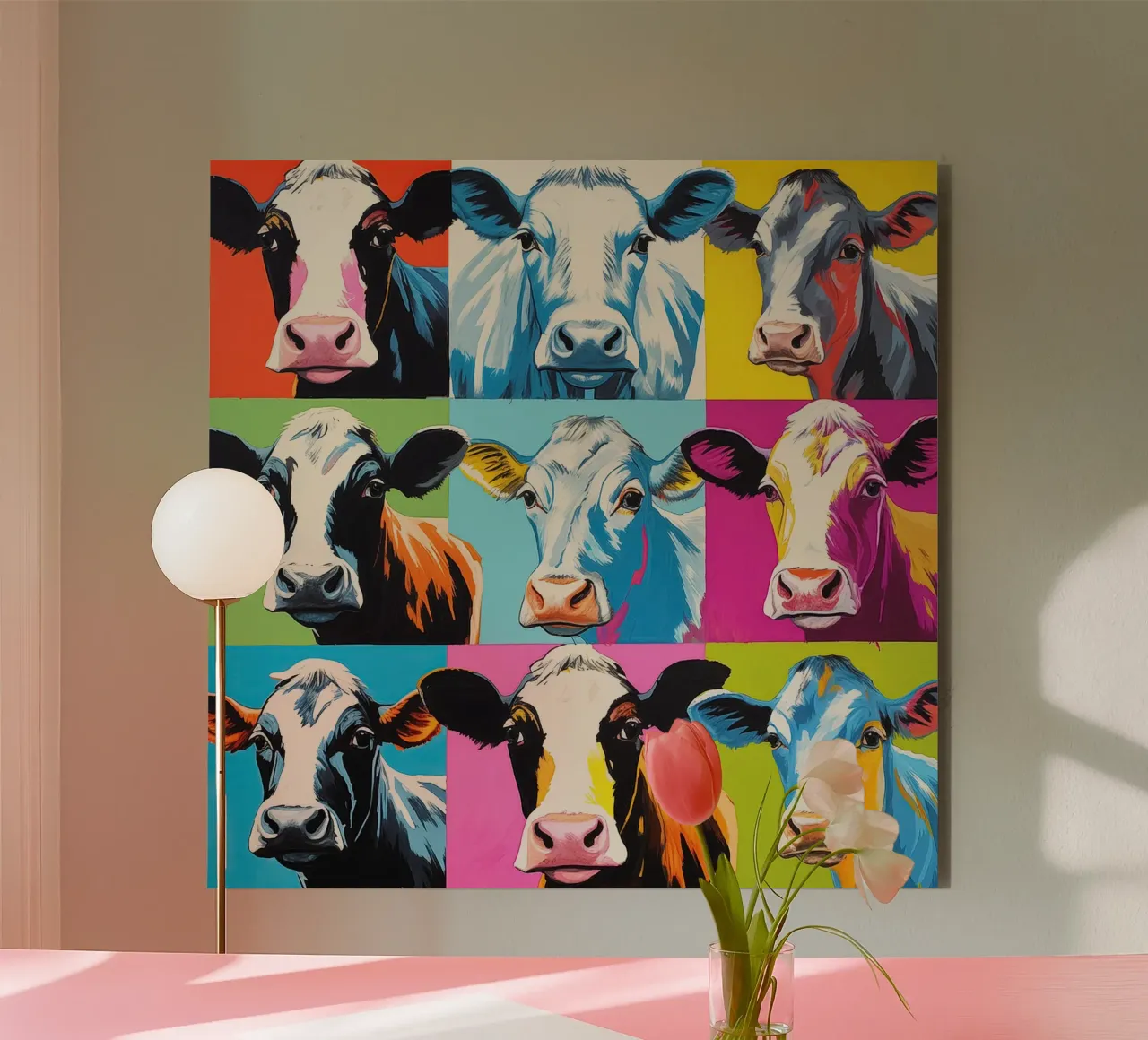 Koe pop art alu-dibond by Imagine