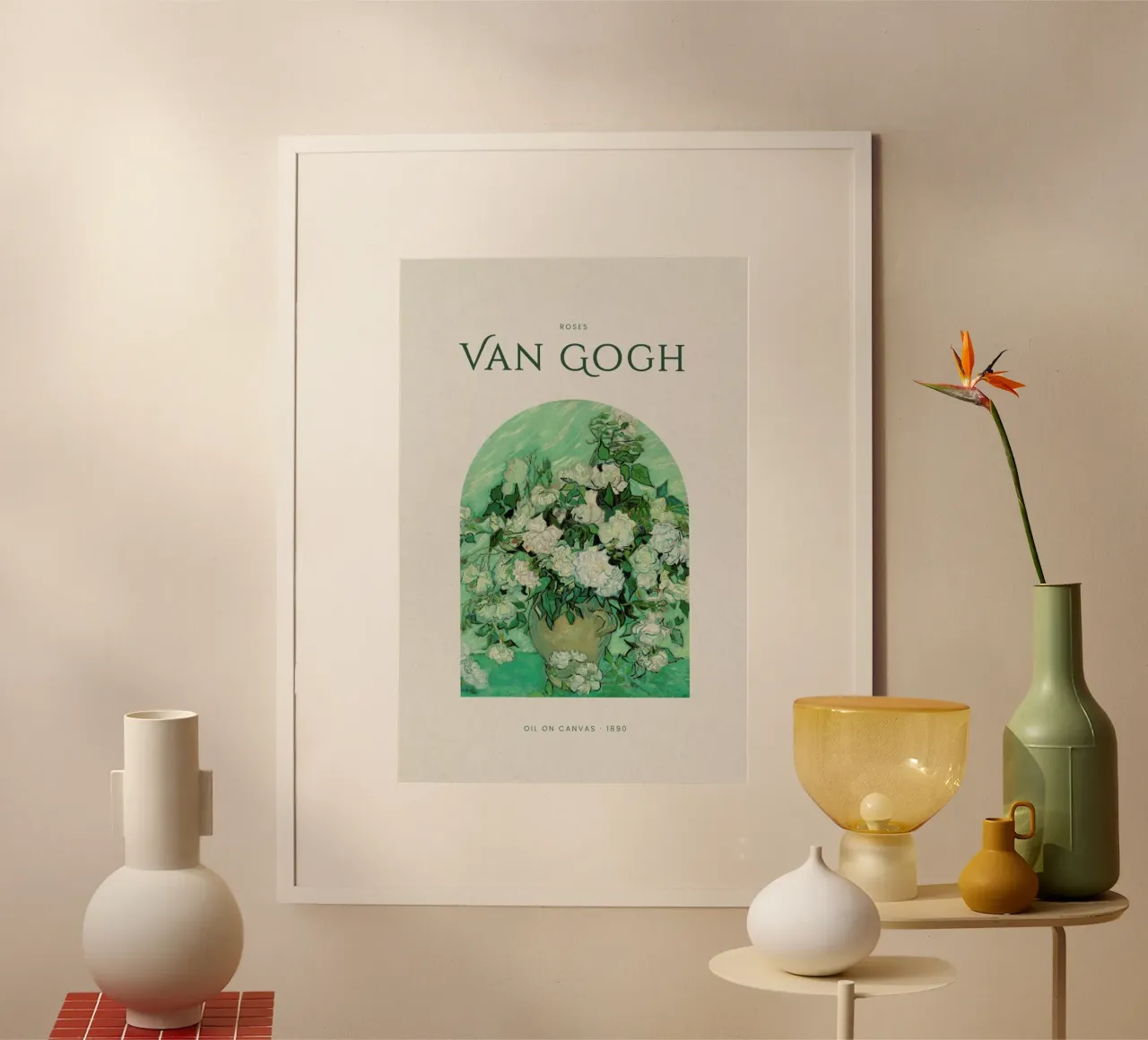 van Gogh - Roses II poster con telaio in alluminio da Vintage by JUNIQE