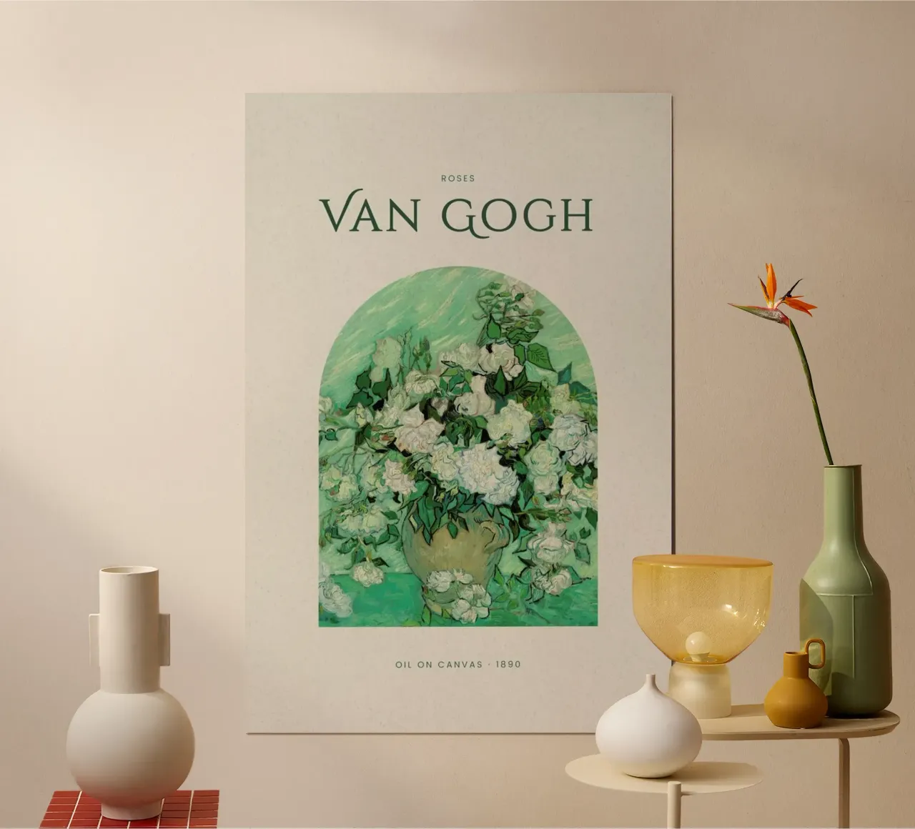 van Gogh - Roses II poster con telaio in alluminio da Vintage by JUNIQE