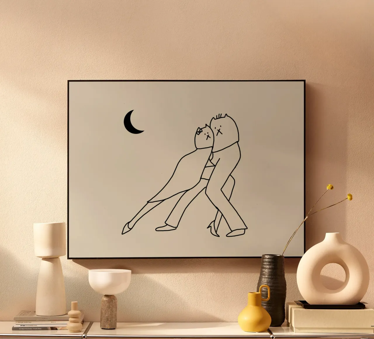 Dansende katten acryl van Little Dean