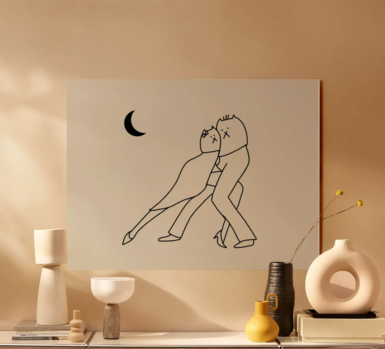 Dansende katten acryl van Little Dean