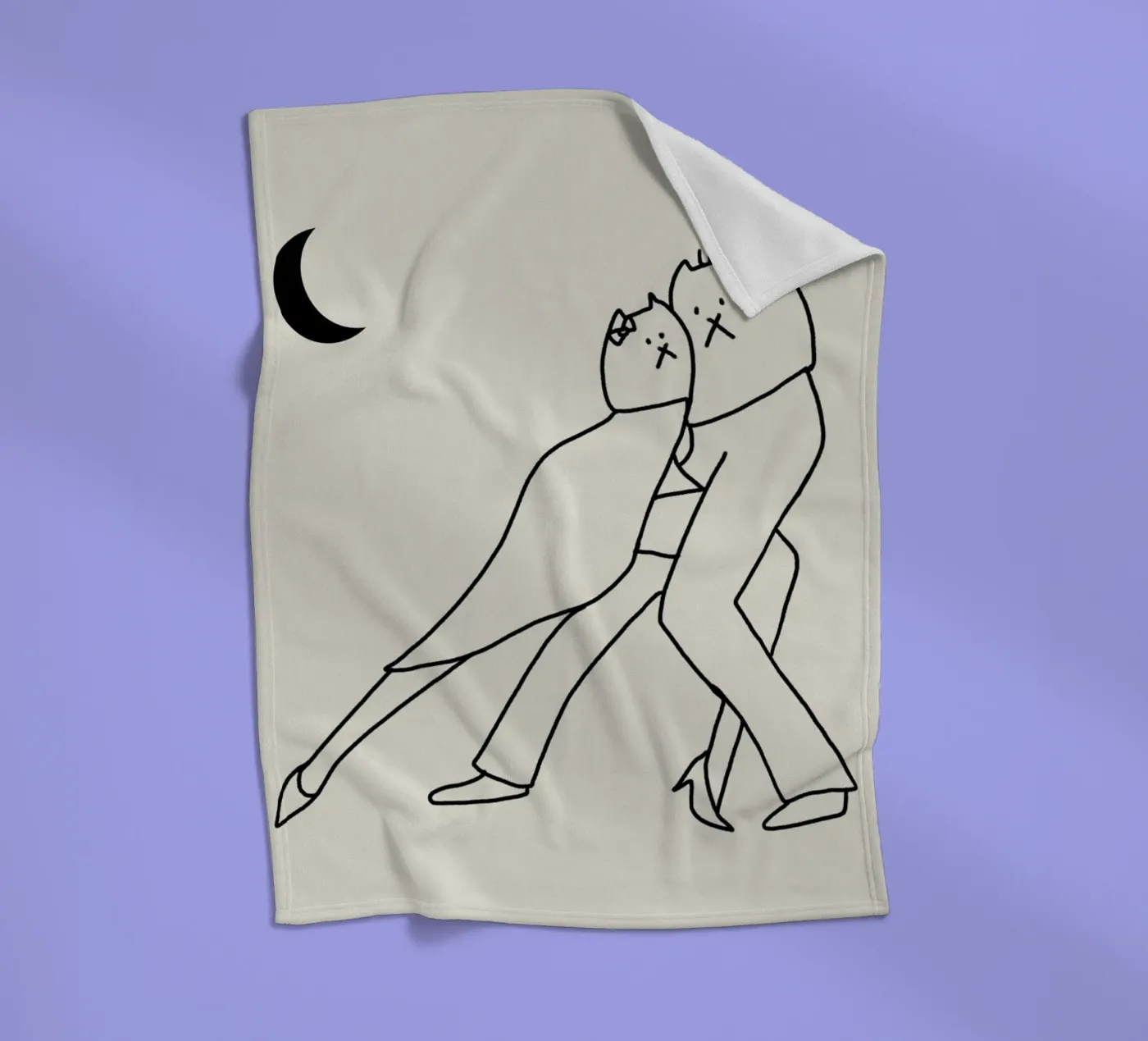 Dancing cats fleece blanket by Little Dean