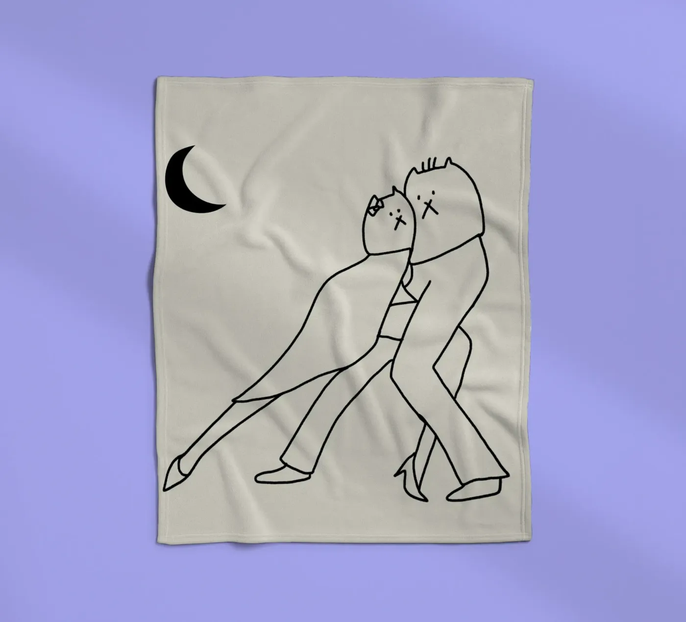 Dancing cats fleece blanket by Little Dean