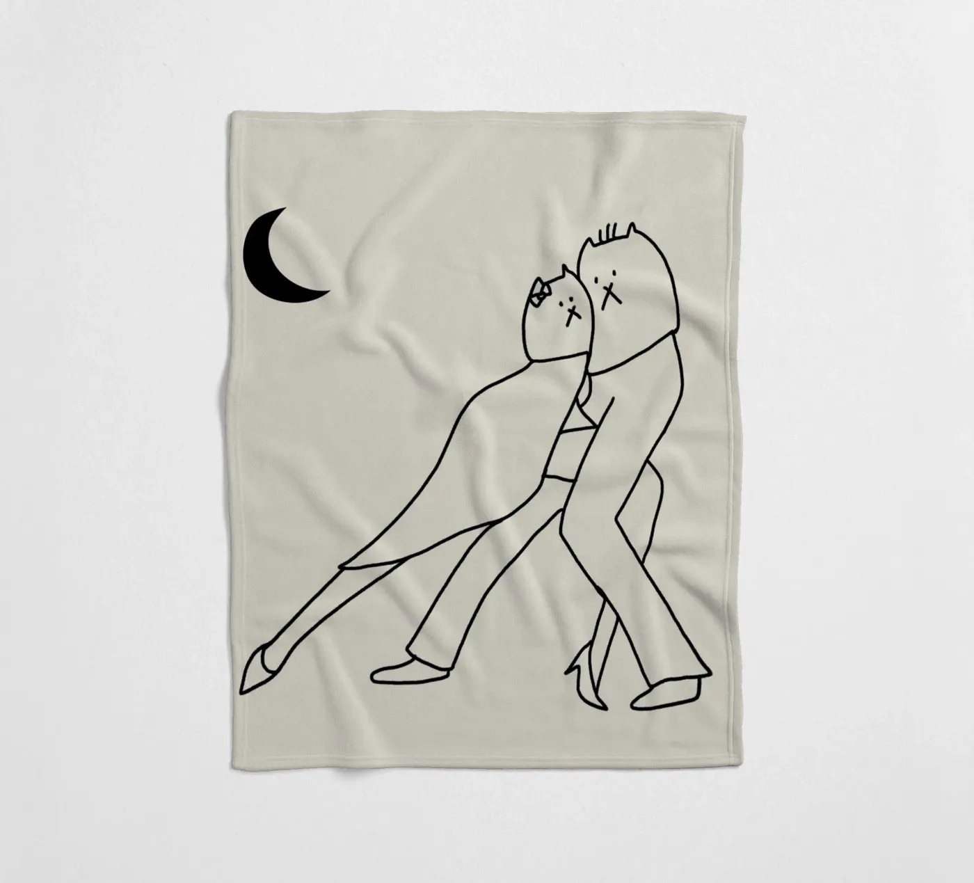 Dancing cats fleece blanket by Little Dean