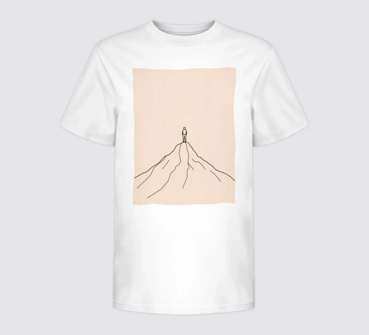 Personne seule au sommet d'une montagne sur fond de paysage simple t-shirt enfant de DesignDoodle