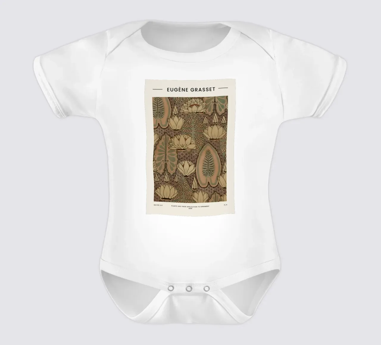 Grasset - Water Lily body neonato maniche corte da Vintage by JUNIQE