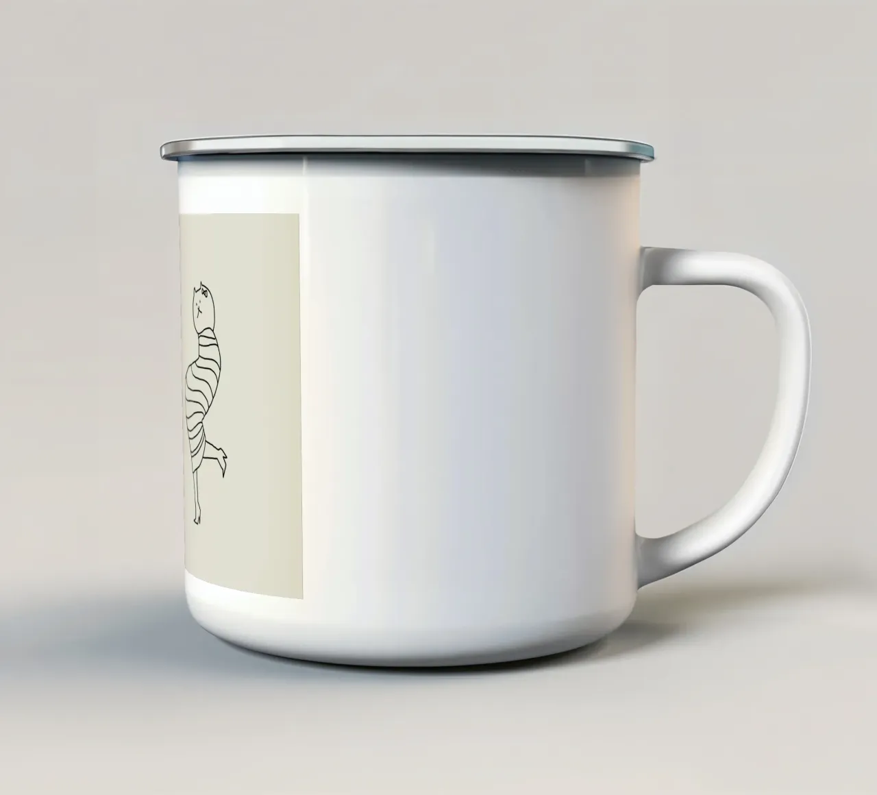 Disco cats tazza in smalto da Little Dean