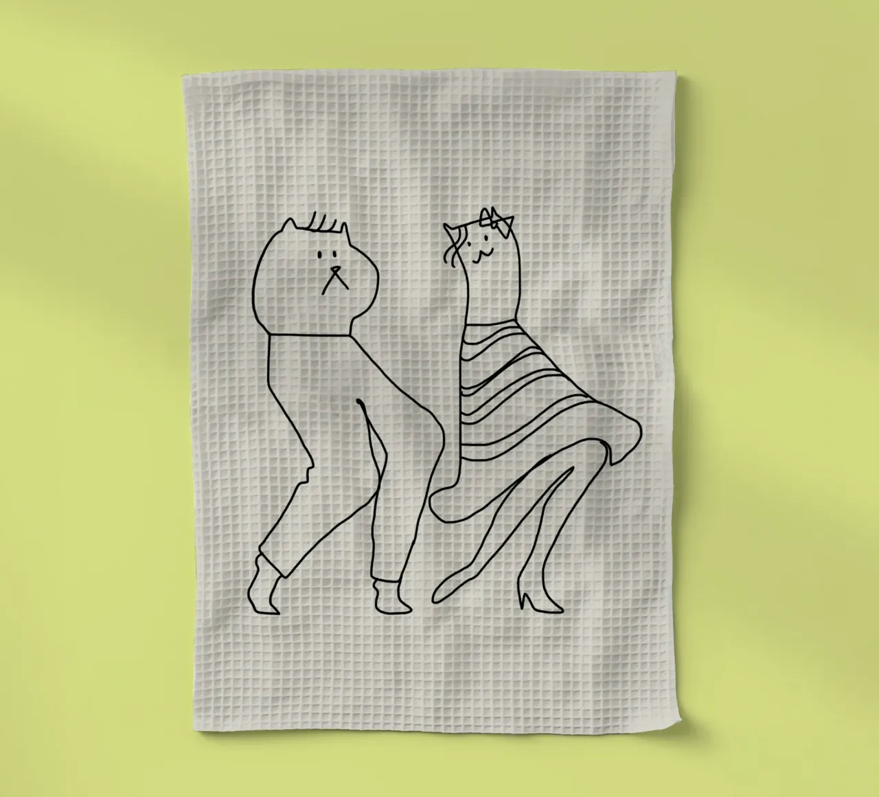 Groovy Katzen Geschirrtuch von Little Dean