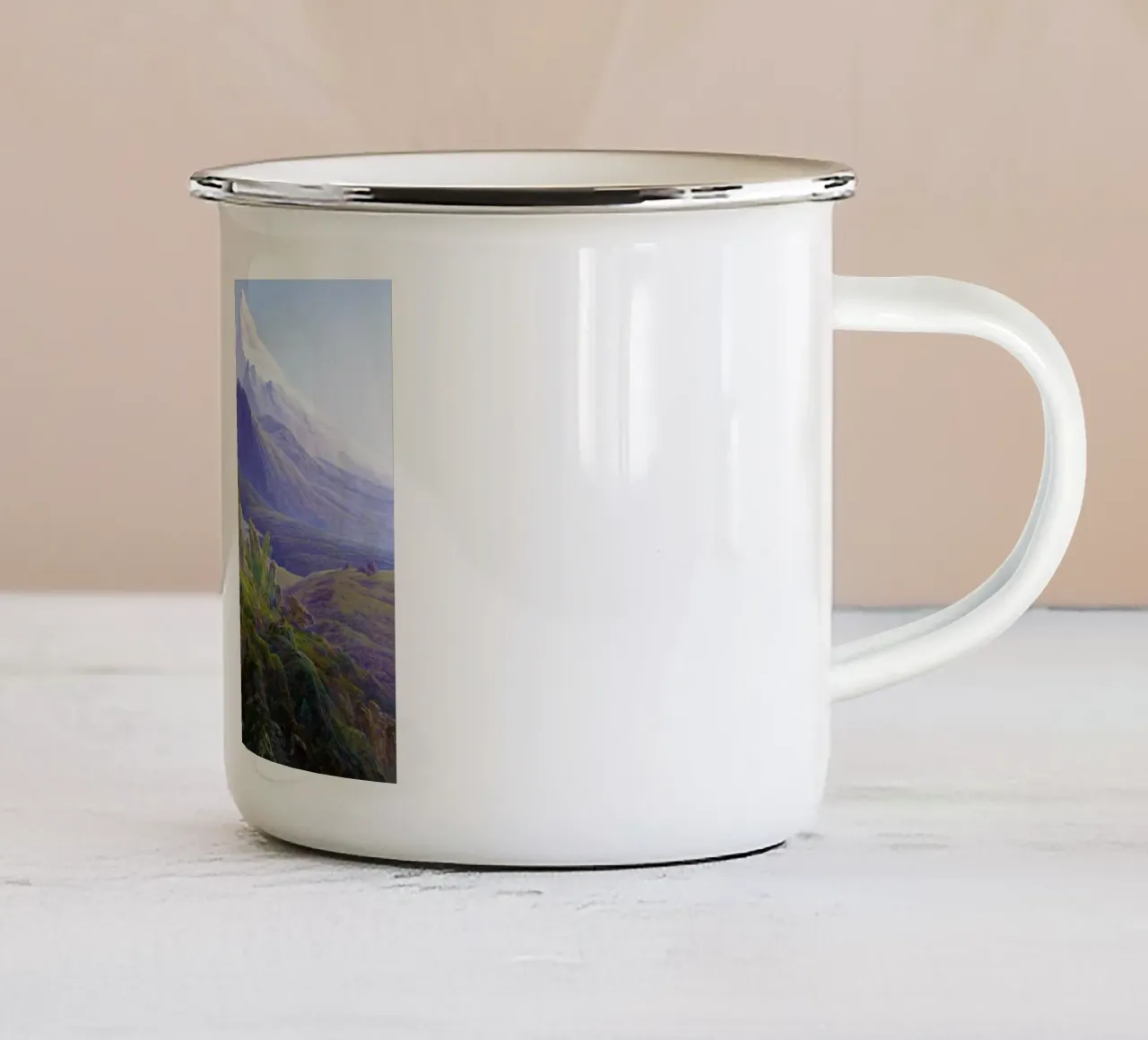 Il Watzmann Caspar David Friedrich tazza in smalto da Venus Art